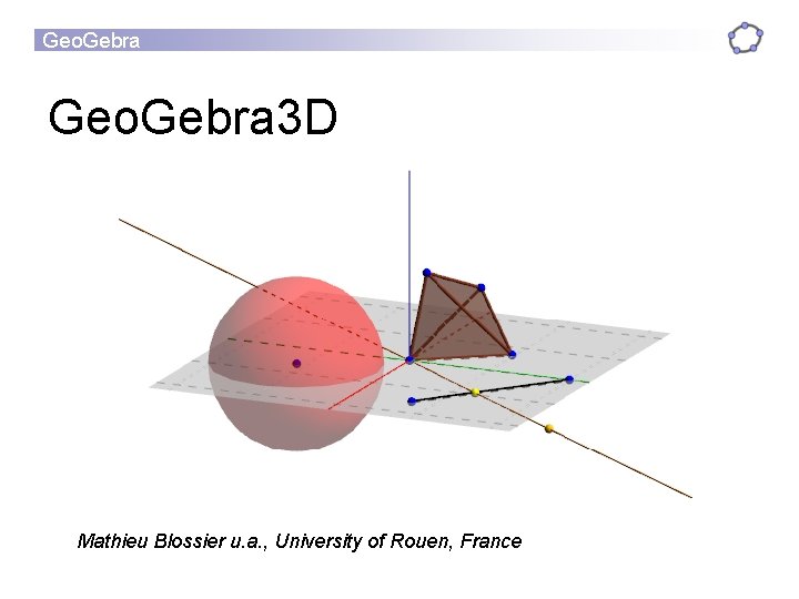 Geo. Gebra 3 D Mathieu Blossier u. a. , University of Rouen, France 