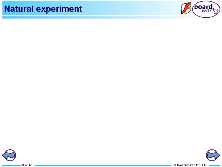 Natural experiment 8 of 12 © Boardworks Ltd 2009 