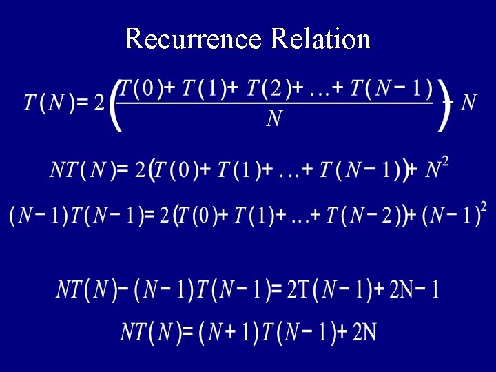 Recurrence Relation 