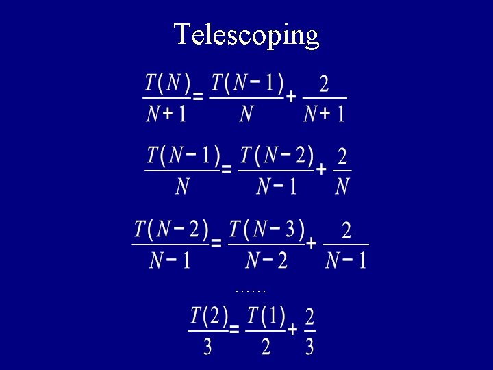 Telescoping …… 