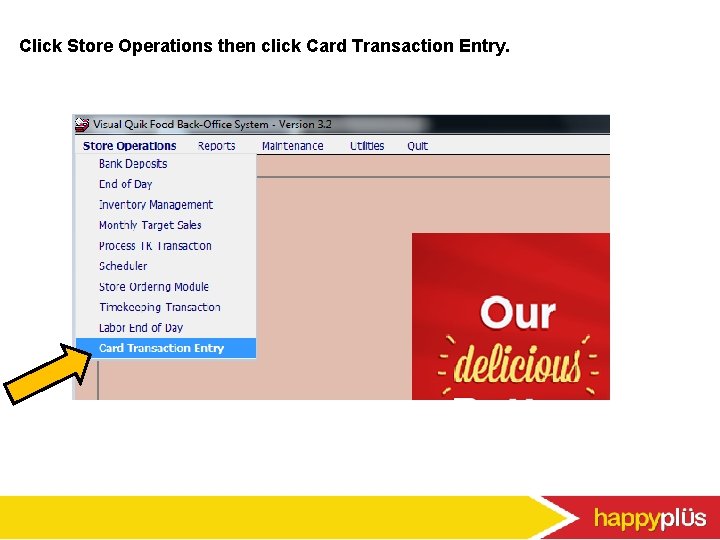 Click Store Operations then click Card Transaction Entry. 