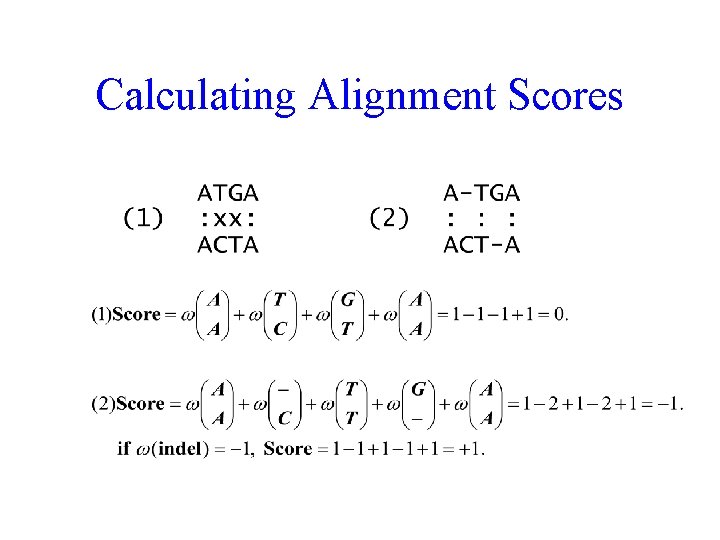 Calculating Alignment Scores 