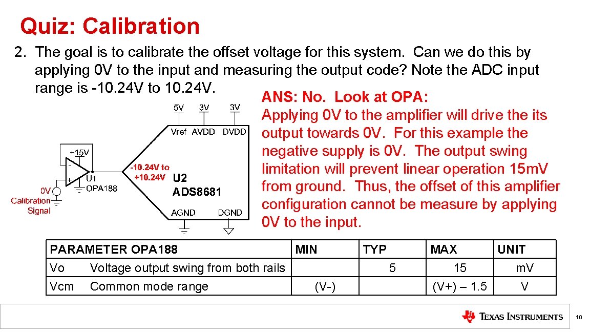 Quiz: Calibration 2. The goal is to calibrate the offset voltage for this system.