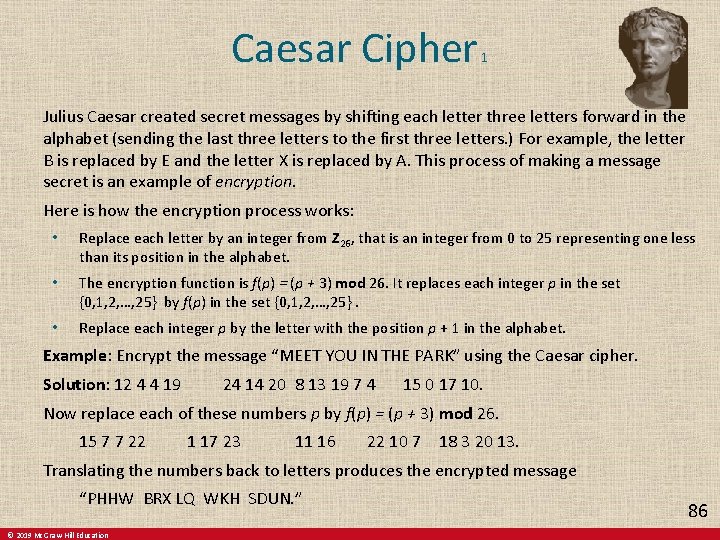 Caesar Cipher 1 Julius Caesar created secret messages by shifting each letter three letters Caesar Cipher 1 Julius Caesar created secret messages by shifting each letter three letters