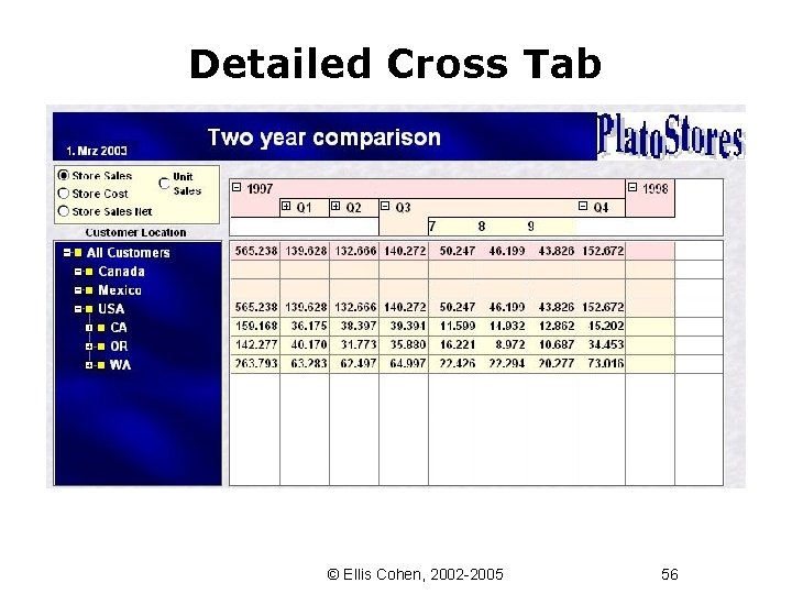 Detailed Cross Tab © Ellis Cohen, 2002 -2005 56 