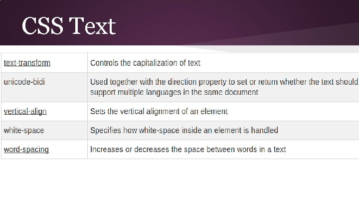 CSS Text 