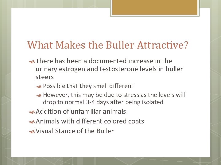 What Makes the Buller Attractive? There has been a documented increase in the urinary
