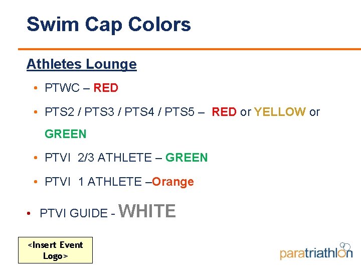 Swim Cap Colors Athletes Lounge • PTWC – RED • PTS 2 / PTS