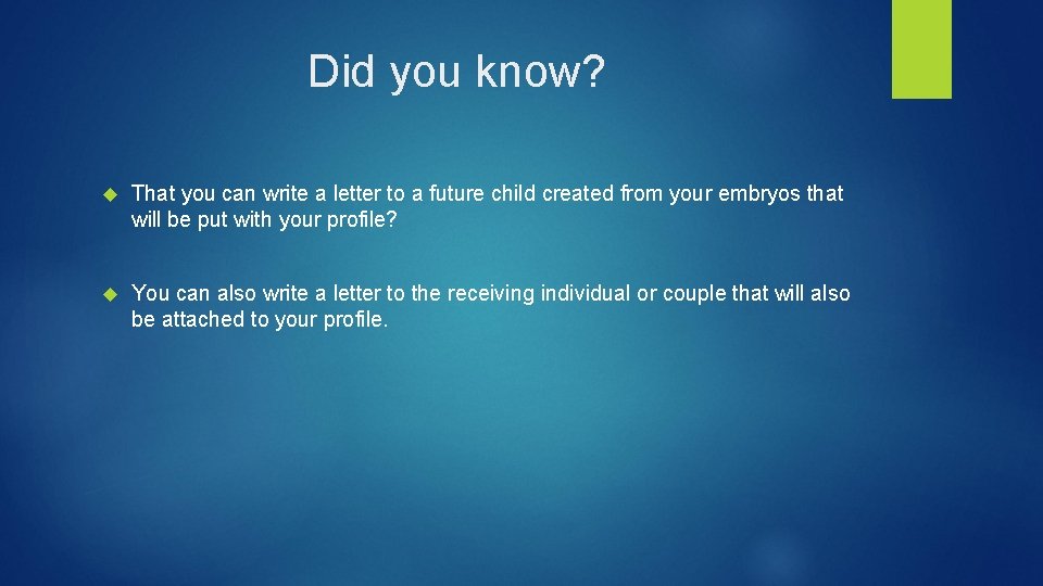 Did you know? That you can write a letter to a future child created