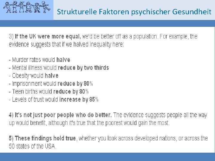 Strukturelle Faktoren psychischer Gesundheit 