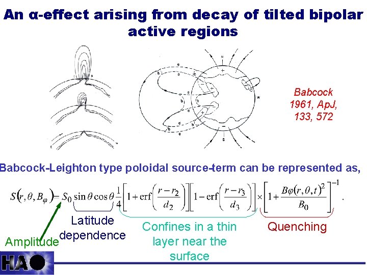 An α-effect arising from decay of tilted bipolar active regions Babcock 1961, Ap. J,