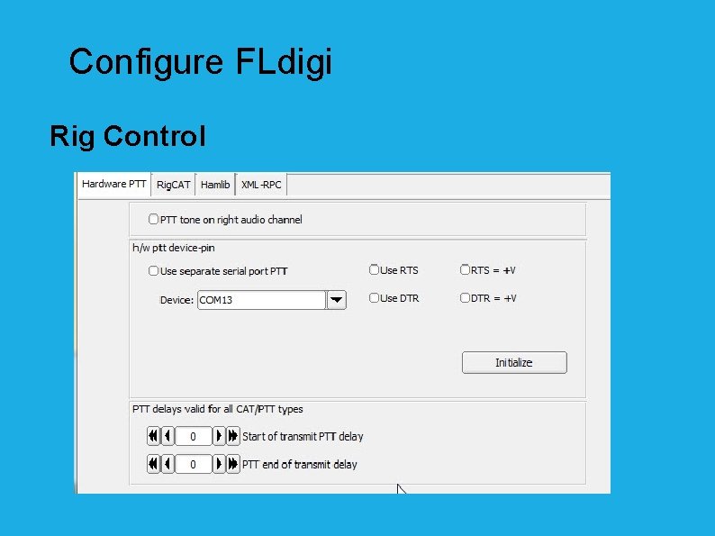 Configure FLdigi Rig Control 