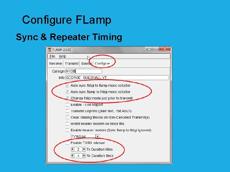 Configure FLamp Sync & Repeater Timing 