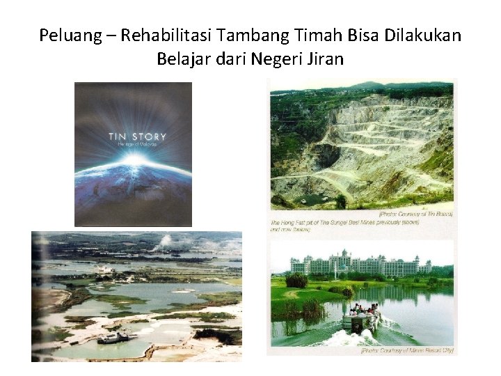 Peluang – Rehabilitasi Tambang Timah Bisa Dilakukan Belajar dari Negeri Jiran 