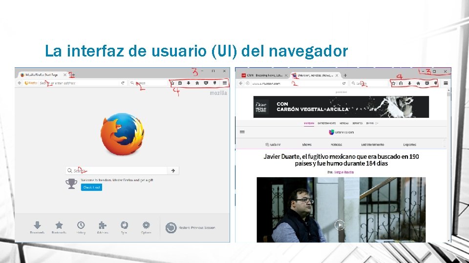 La interfaz de usuario (UI) del navegador 