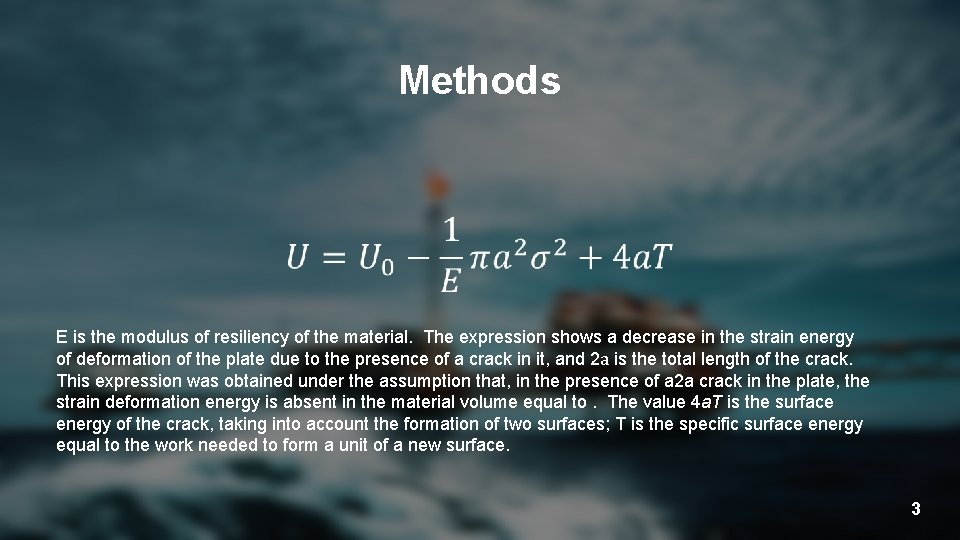 Methods E is the modulus of resiliency of the material. The expression shows a