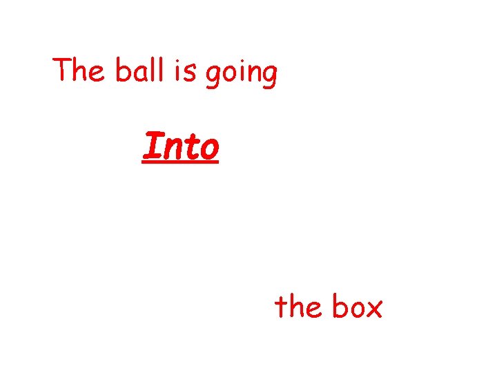 The ball is going Into the box 