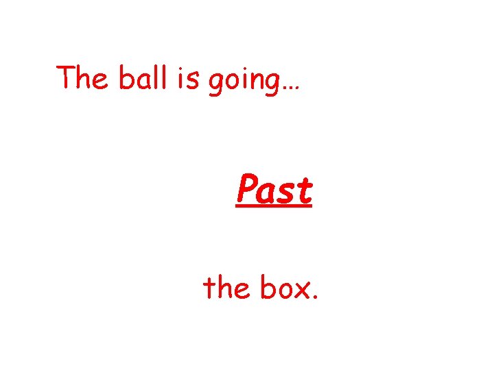 The ball is going… Past the box. 