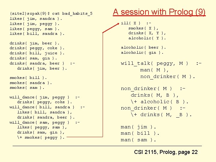 {site 2}szpak(9)$ cat bad_habits_5 likes( jim, sandra ). likes( jim, peggy ). likes( peggy,