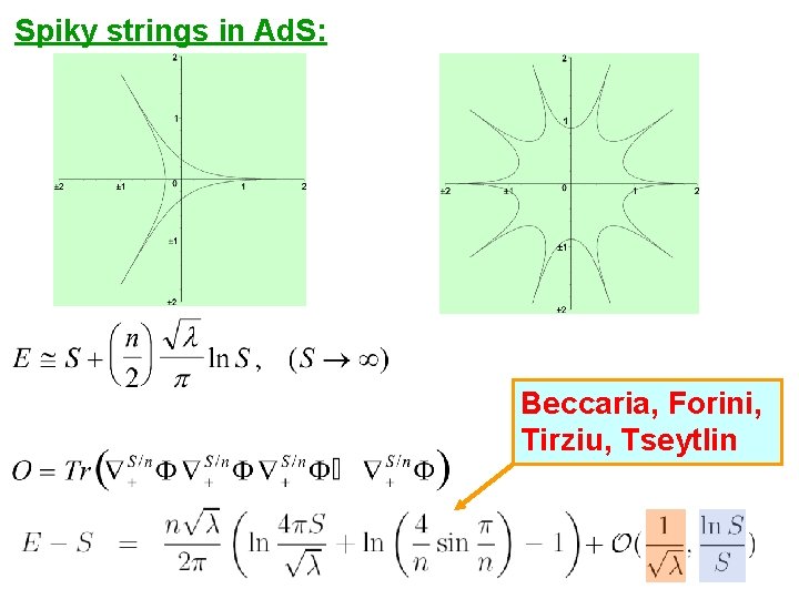 Spiky strings in Ad. S: Beccaria, Forini, Tirziu, Tseytlin 