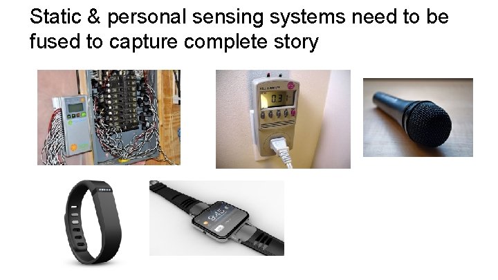 Static & personal sensing systems need to be fused to capture complete story 