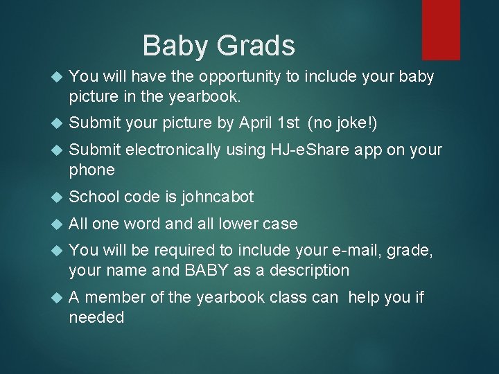Baby Grads You will have the opportunity to include your baby picture in the
