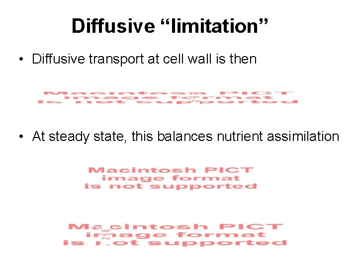 Diffusive “limitation” • Diffusive transport at cell wall is then • At steady state,