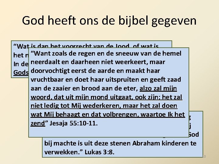 God heeft ons de bijbel gegeven “Wat is dan het voorrecht van de Jood,