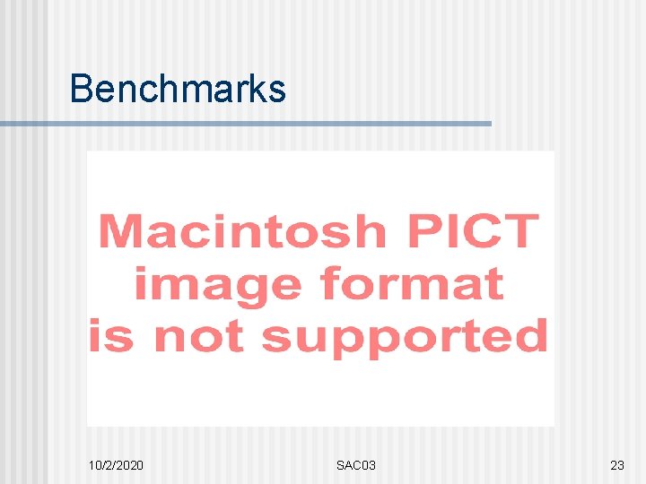 Benchmarks 10/2/2020 SAC 03 23 