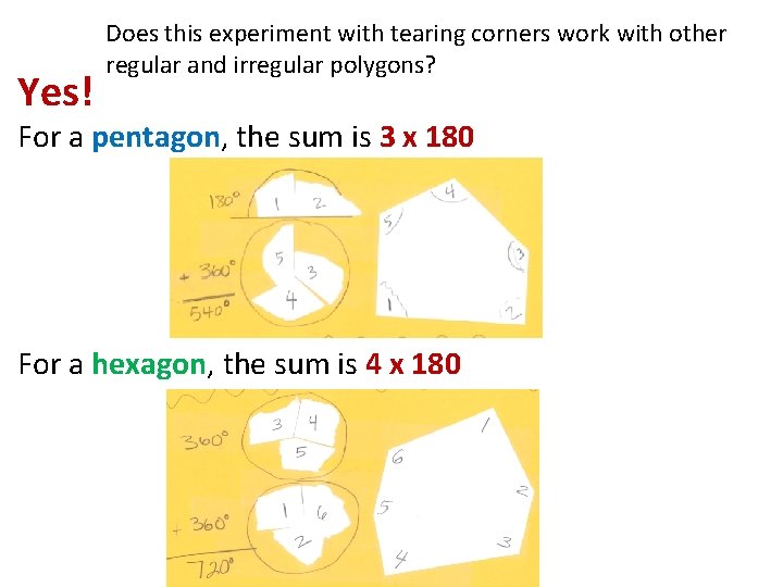 Yes! Does this experiment with tearing corners work with other regular and irregular polygons?