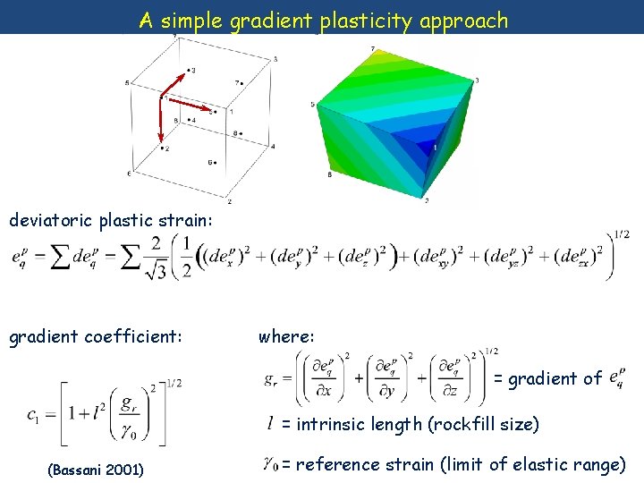 A simple gradient plasticity approach deviatoric plastic strain: gradient coefficient: where: = gradient of