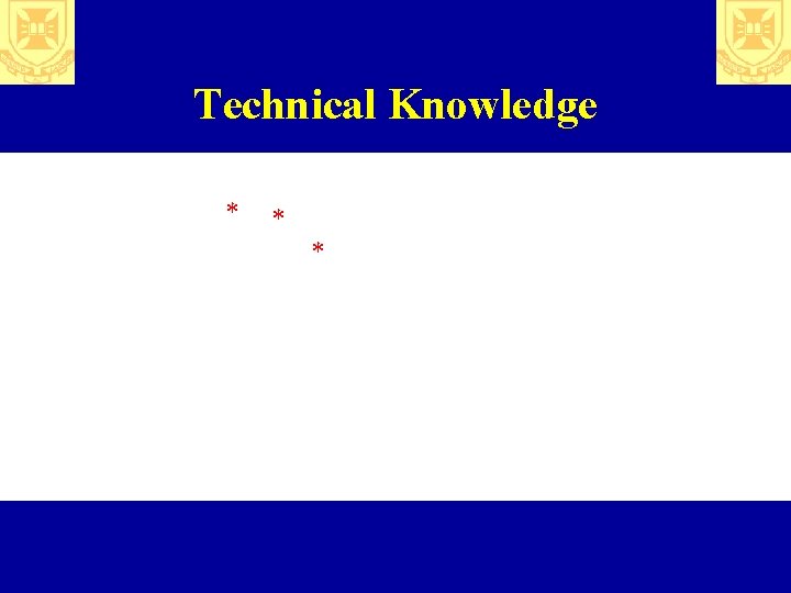 Technical Knowledge * * * 