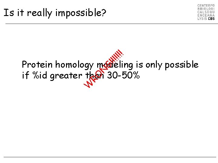 !!! Is it really impossible? W RO N G! !!! Protein homology modeling is