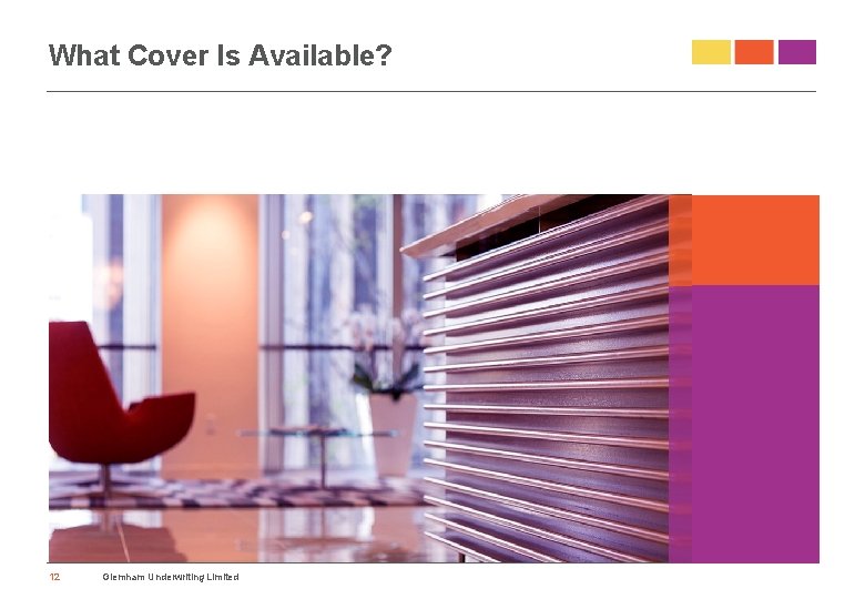 What Cover Is Available? 12 Glemham Underwriting Limited 