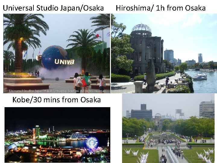 Universal Studio Japan/Osaka Kobe/30 mins from Osaka Hiroshima/ 1 h from Osaka 