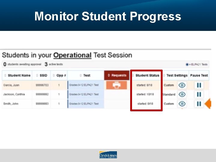 Monitor Student Progress 