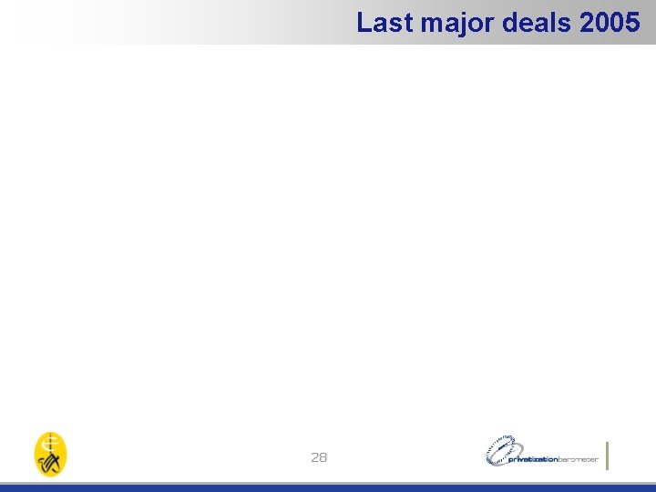 Last major deals 2005 28 