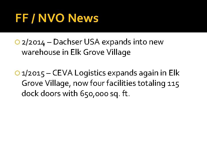 FF / NVO News 2/2014 – Dachser USA expands into new warehouse in Elk