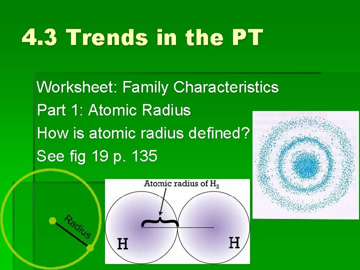 4. 3 Trends in the PT Worksheet: Family Characteristics Part 1: Atomic Radius How