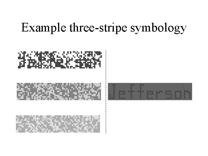 Example three-stripe symbology 