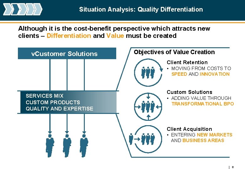 Situation Analysis: Quality Differentiation Although it is the cost-benefit perspective which attracts new clients