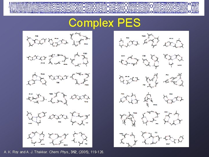 Complex PES A. K. Roy and A. J. Thakkar. Chem. Phys. , 312, (2005),