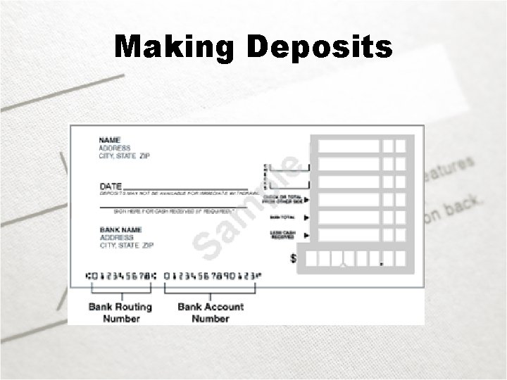 Making Deposits 
