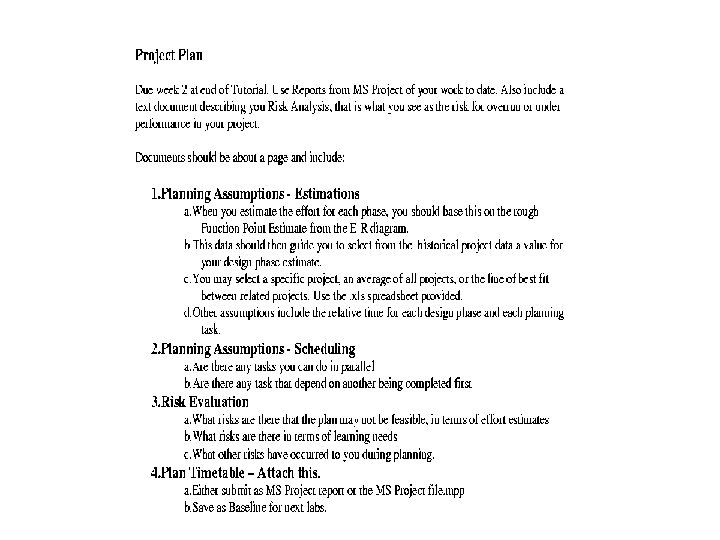 COMP 3710 Tutorial 1 MS Project Deliverables Estimation