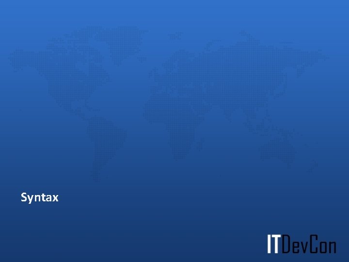 Syntax Syntax