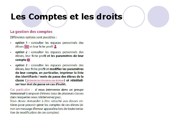 Les Comptes et les droits 