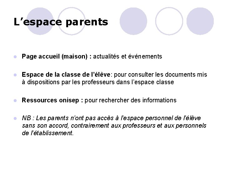 L’espace parents l Page accueil (maison) : actualités et événements l Espace de la