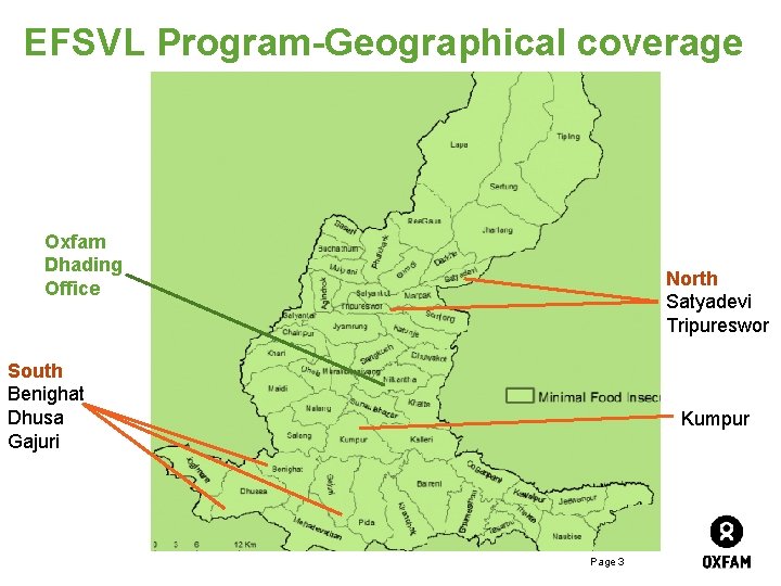 EFSVL Program-Geographical coverage Oxfam Dhading Office North Satyadevi Tripureswor South Benighat Dhusa Gajuri Kumpur