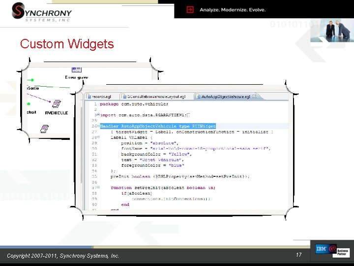Custom Widgets Copyright 2007 -2011, Synchrony Systems, Inc. 17 