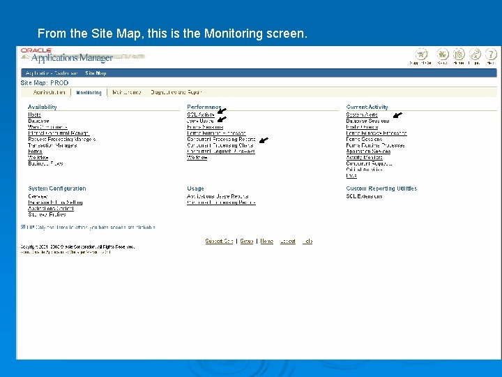 From the Site Map, this is the Monitoring screen. 